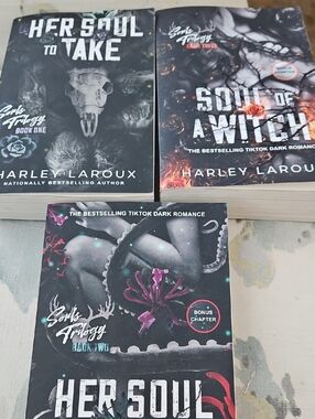 Her Soul to Take Trilogy Set by Harley Laroux - Black with Purple Accents